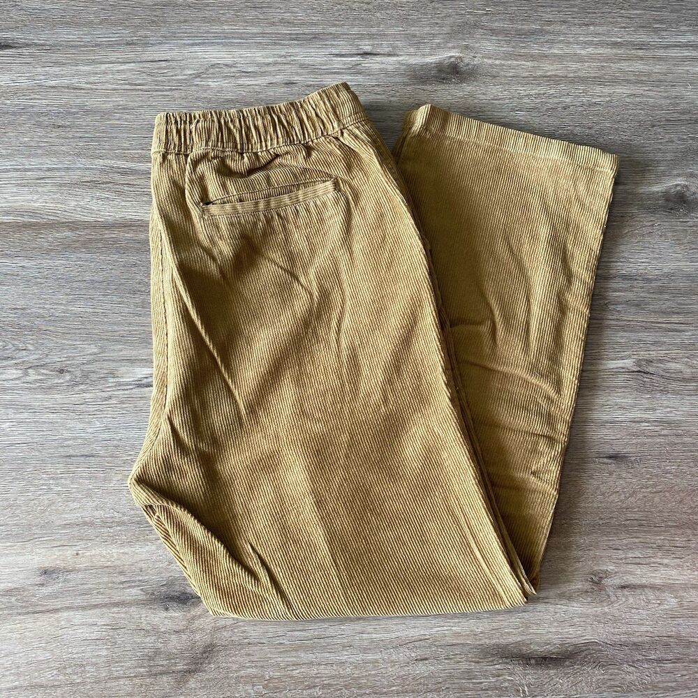 Brooklyn Cloth Men's Pull On Pants Corduroy Relaxed Chino Tan Khaki Size Large